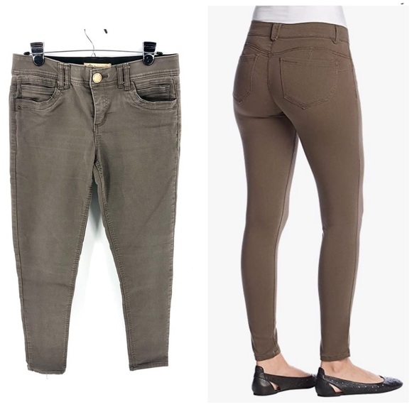 Democracy AB Technology Skinny Jeans Booty Lift Comfort Waist Mushroom Brown 6 - Picture 1 of 11